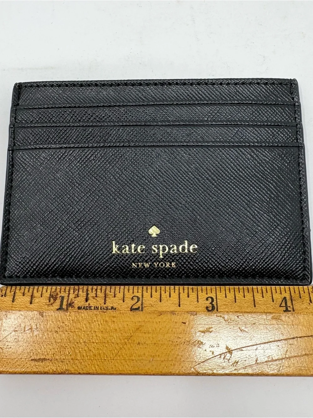 Kate Spade Black Blingbling Small Wallet Slim Card Holder 4.25”x3” New No Tags